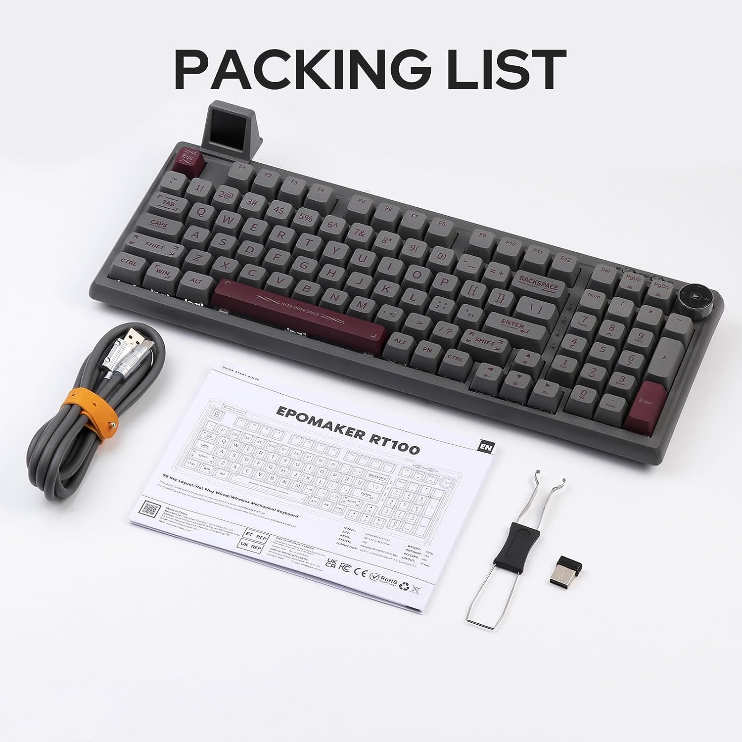 2.4G/USB-C Mechanical Keyboard with Customizable Display Screen