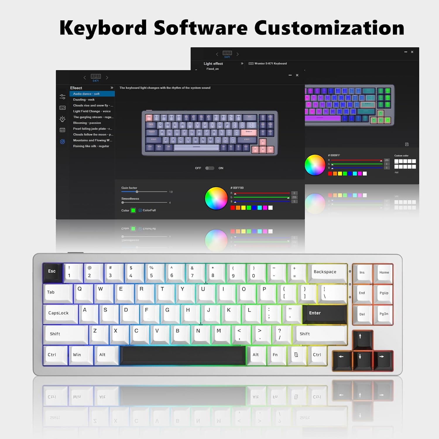 Gaming Mechanical Keyboard Wireless Hot-Swappable Aluminum Creamy Bluetooth/2.4G - KeysCaps