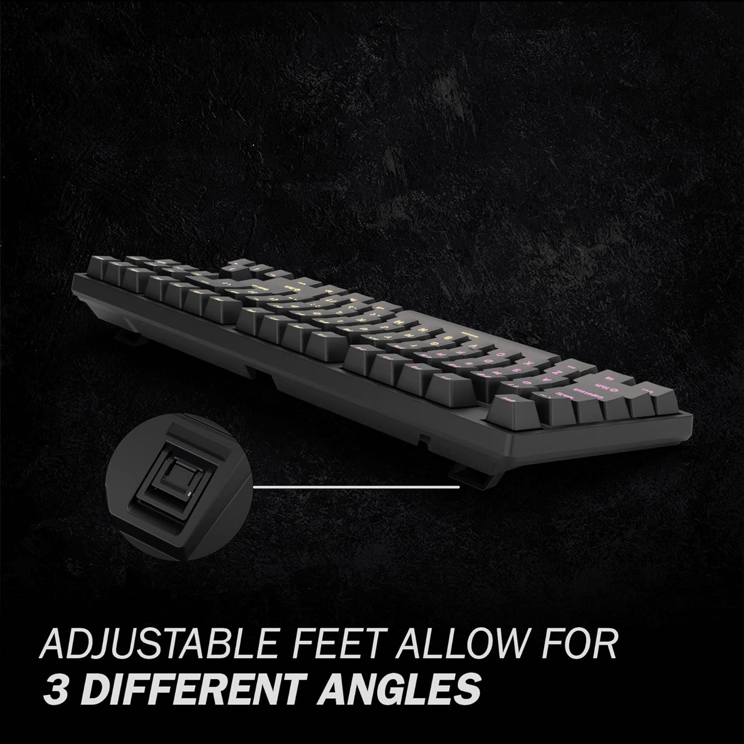 Wired Mechanical Gaming Keyboard - 87 Key - Double Shot PBT - KeysCaps