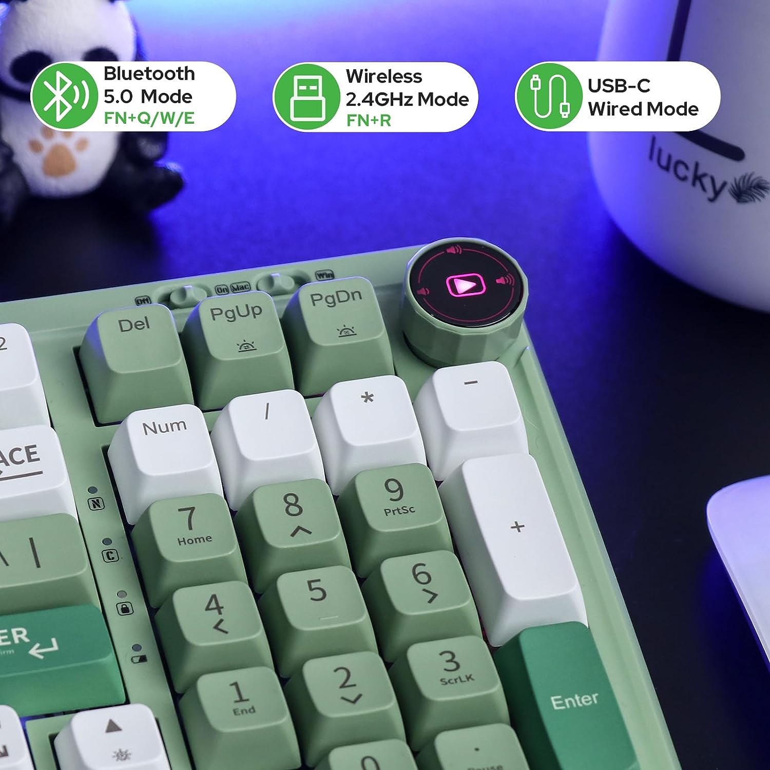 2.4G/USB-C Mechanical Keyboard with Customizable Display Screen - KeysCaps