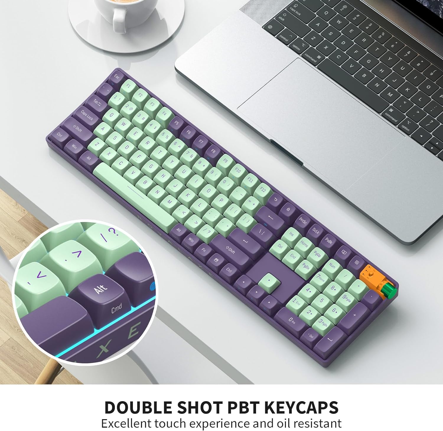 Wireless Mechanical Keyboard Hot Swappable Wireless RGB, PBT Keycaps