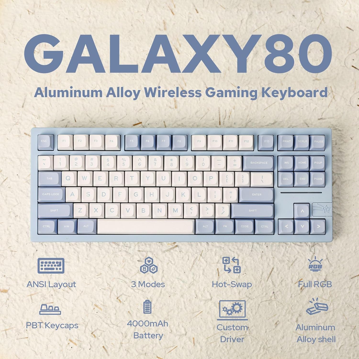 Gaming Wireless Mechanical Keyboard Aluminum Alloy Hot-Swappable Gasket-Mounted - KeysCaps