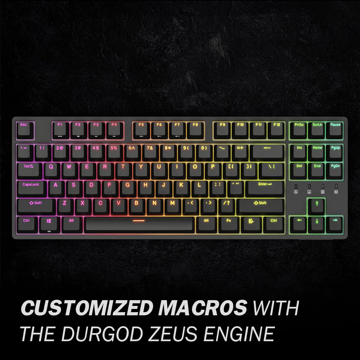 Wired Mechanical Gaming Keyboard - 87 Key - Double Shot PBT - KeysCaps