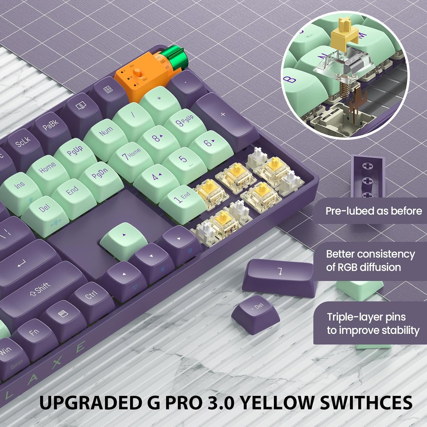Wireless Mechanical Keyboard Hot Swappable Wireless RGB, PBT Keycaps - KeysCaps