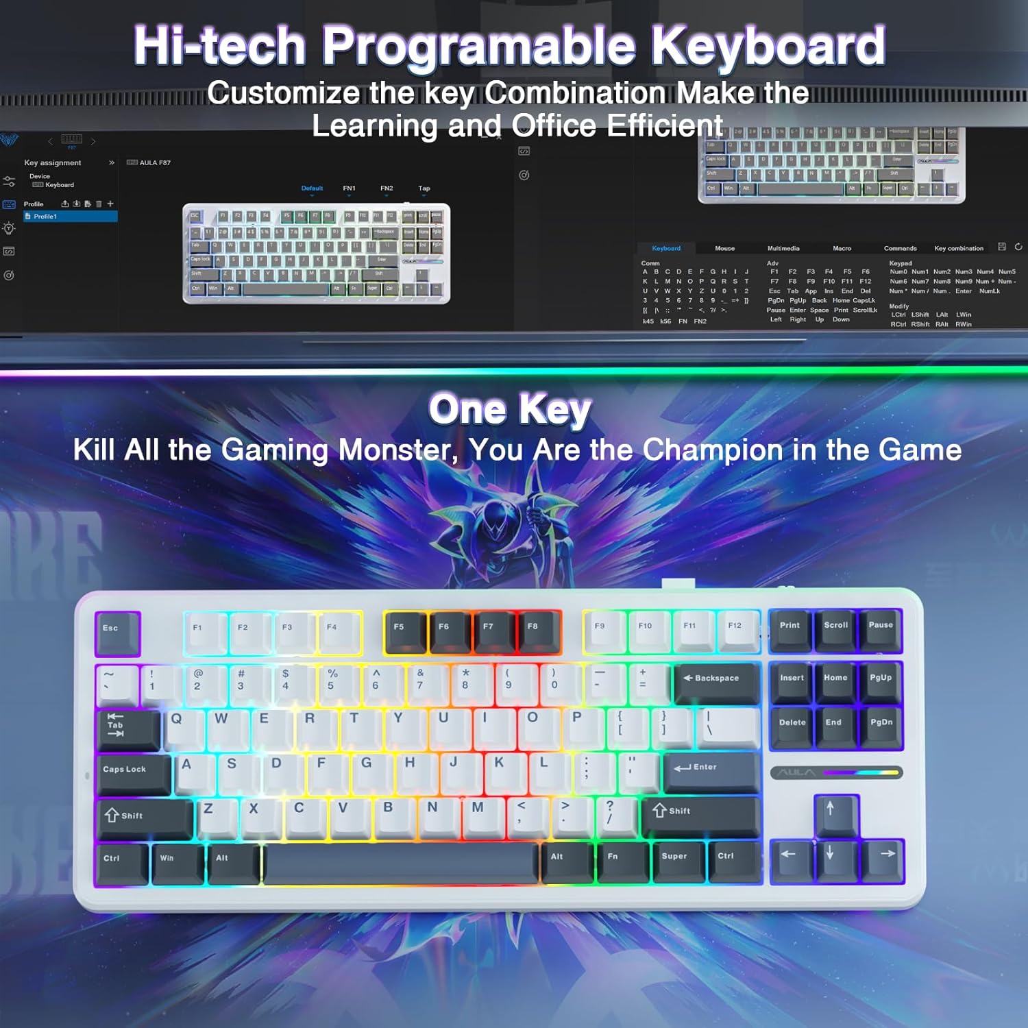 Wireless Custom Mechanical Gaming Keyboard Hot Swappable 2.4Ghz - KeysCaps