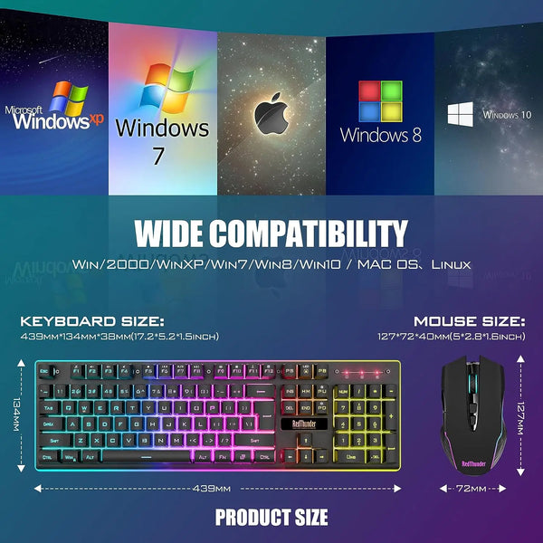 Wireless Gaming Rechargeable Keyboard & Mouse Combo