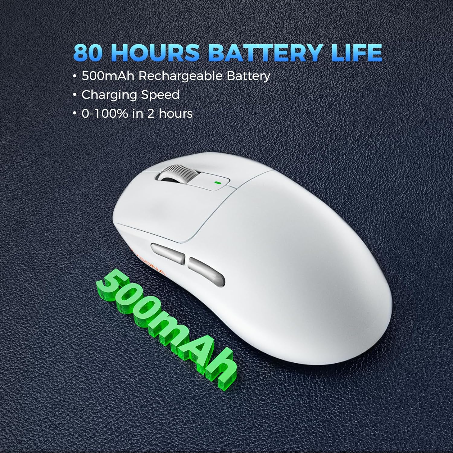 Wireless Gaming Mouse Ultralight Optical Esports 55g, White - KeysCaps
