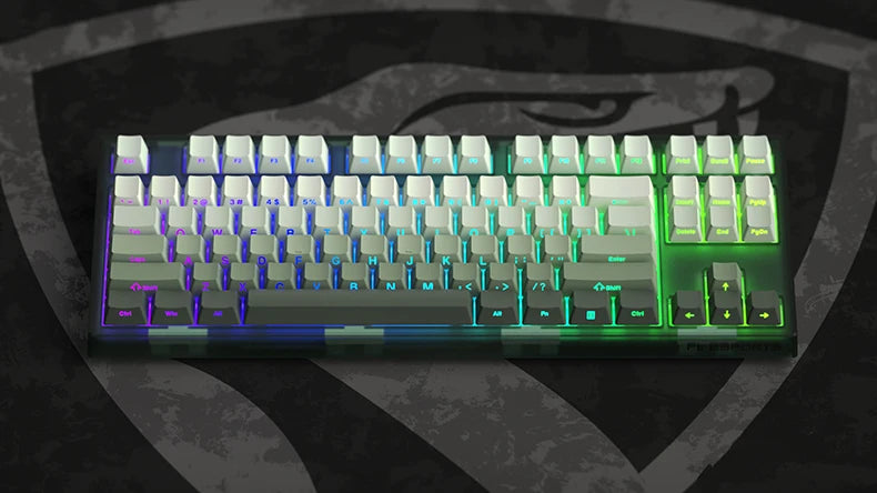 Wired Mechanical Keyboard RGB Backlight Hot-swap 87 PBT Keycaps - KeysCaps