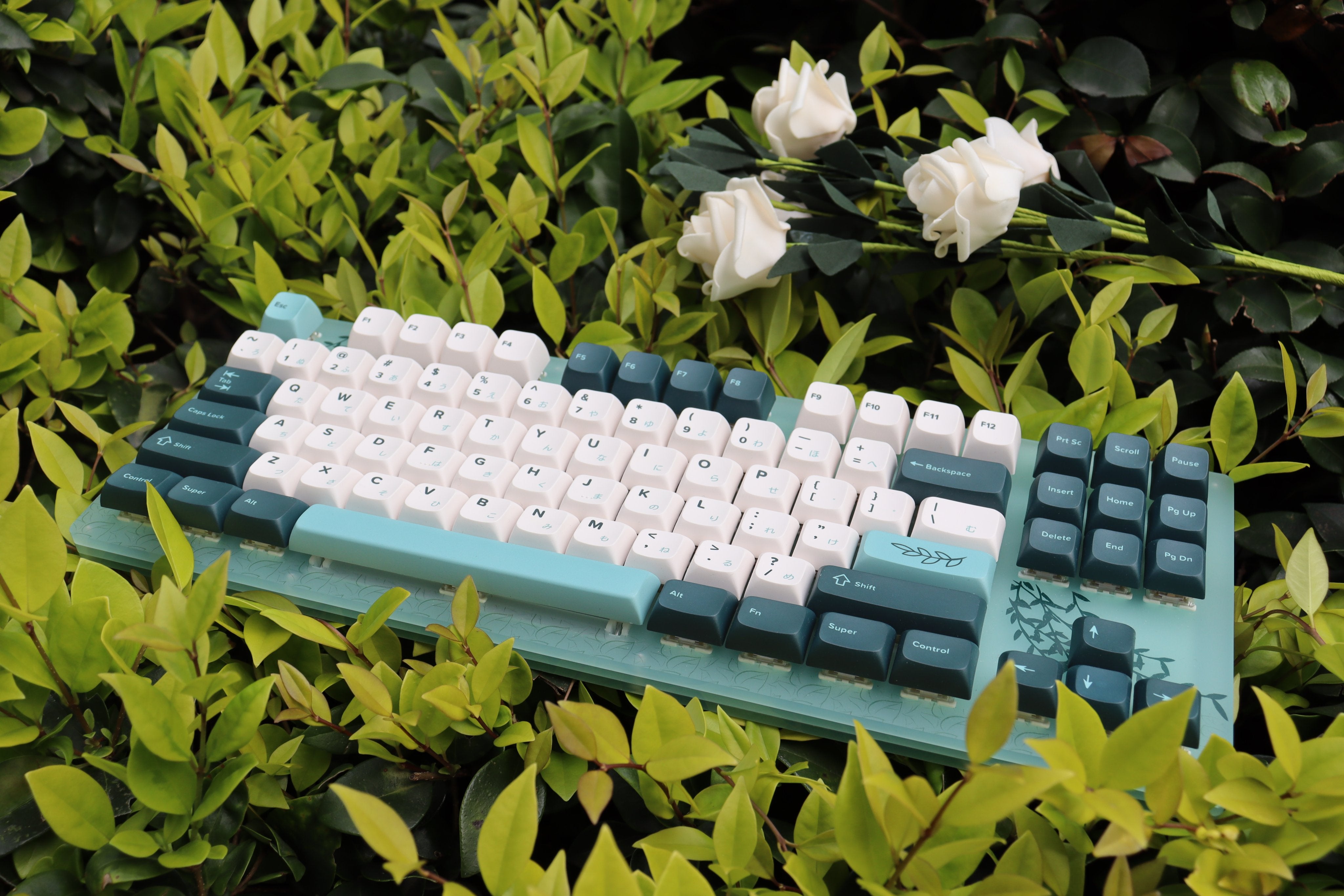 Gaming Mechanical Keyboard TKL Hot Swappable RGB with Plant Theme - KeysCaps