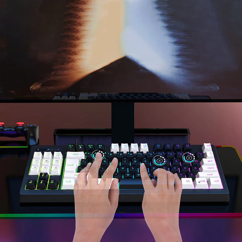 Luminous Gaming Mechanical Keyboard E-Sports RGB Wired 87 Keys - KeysCaps