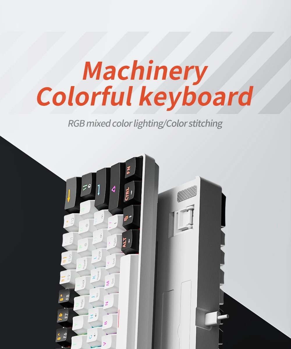 Gaming Mechanical Keyboard Detachable Cable RGB Backlit Hot Swappable - KeysCaps