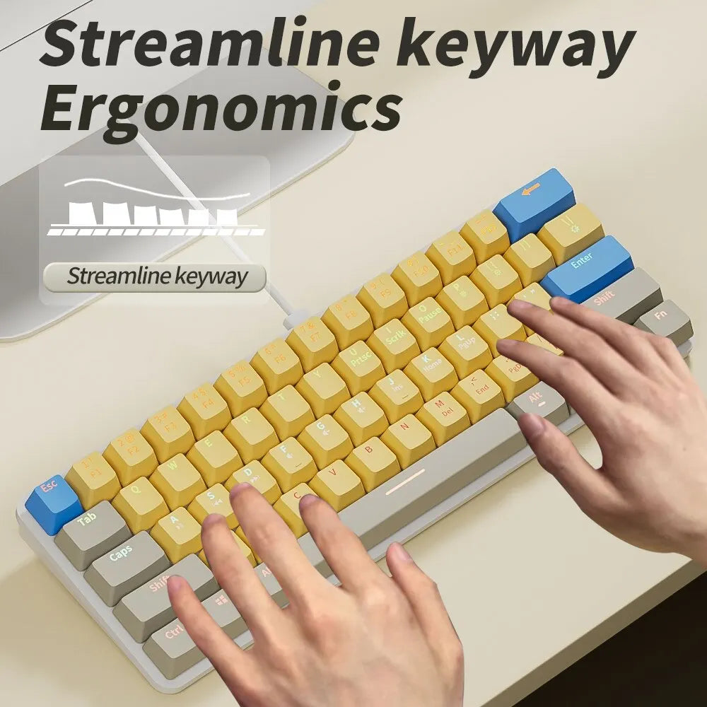 USB Wired Gaming Mechanical Keyboard Backlit Red Switches - KeysCaps