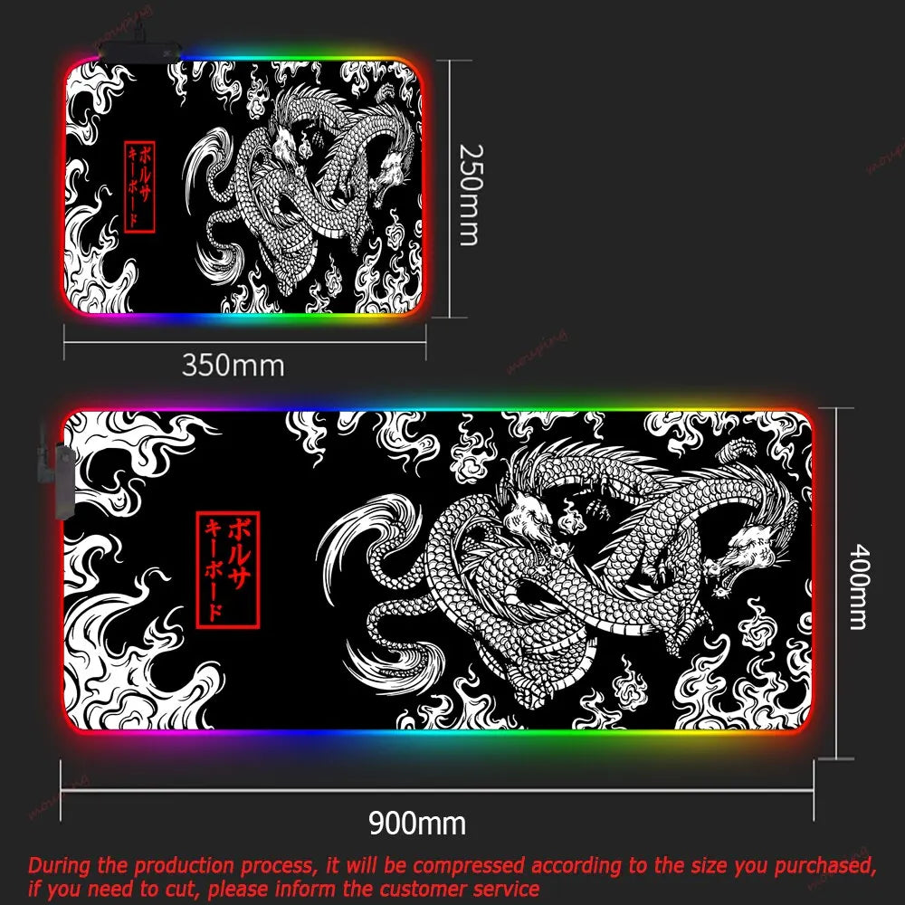 Dragon HD Desk Mat XXL RGB Gaming Mousepad - KeysCaps