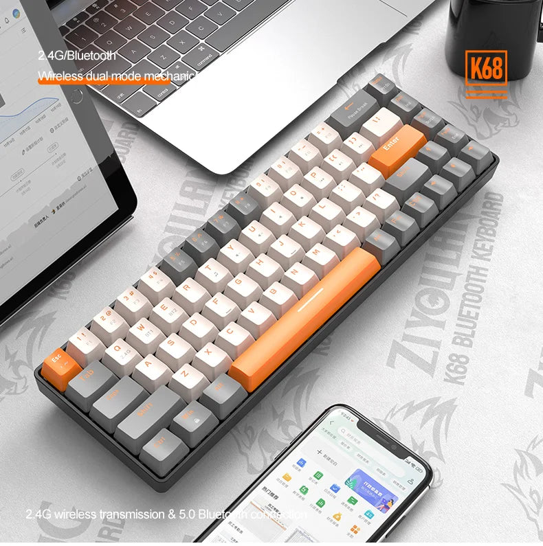Wireless Mechanical Keyboard Bluetooth Dual Mode Hot-Swappable Mini - KeysCaps
