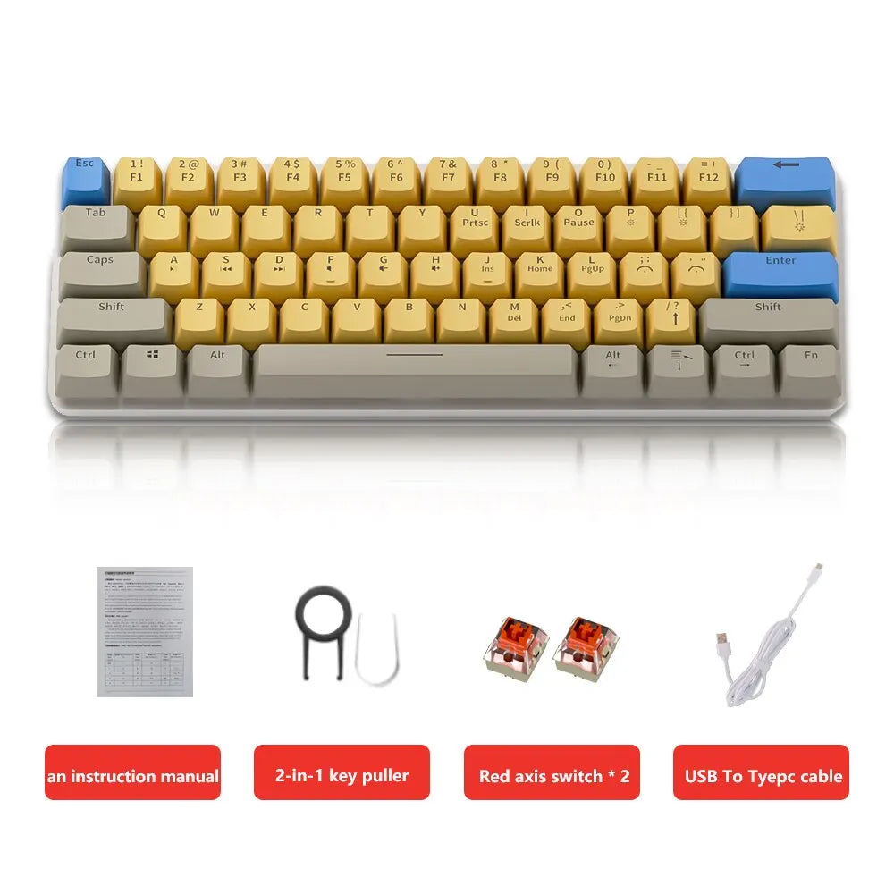 USB Wired Gaming Mechanical Keyboard Backlit Red Switches - KeysCaps