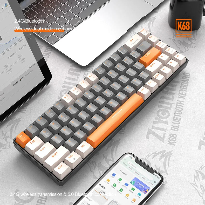 Wireless Mechanical Keyboard Bluetooth Dual Mode Hot-Swappable Mini - KeysCaps