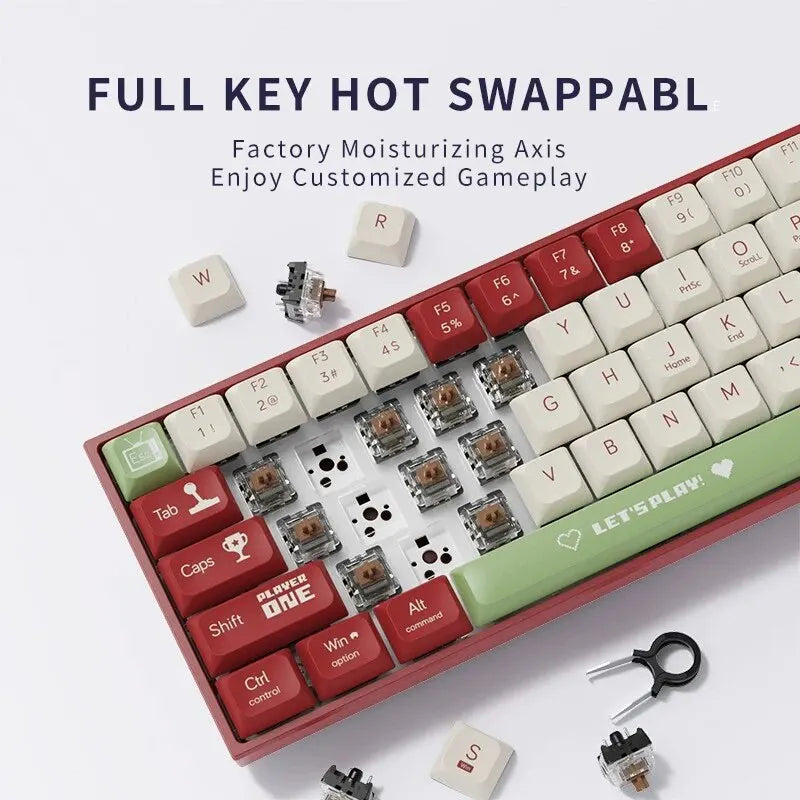 Mechanical Keyboard Gaming Wired Compact 68 Keys - KeysCaps