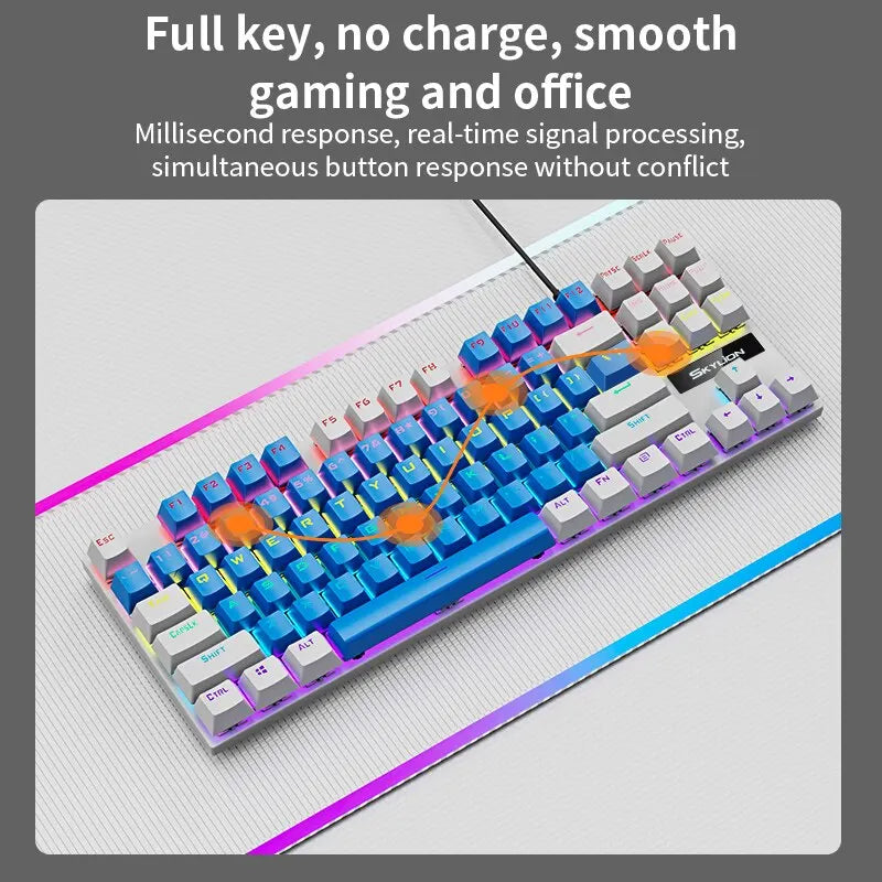 Wired Gaming Mechanical Colorful RGB Keyboard - KeysCaps