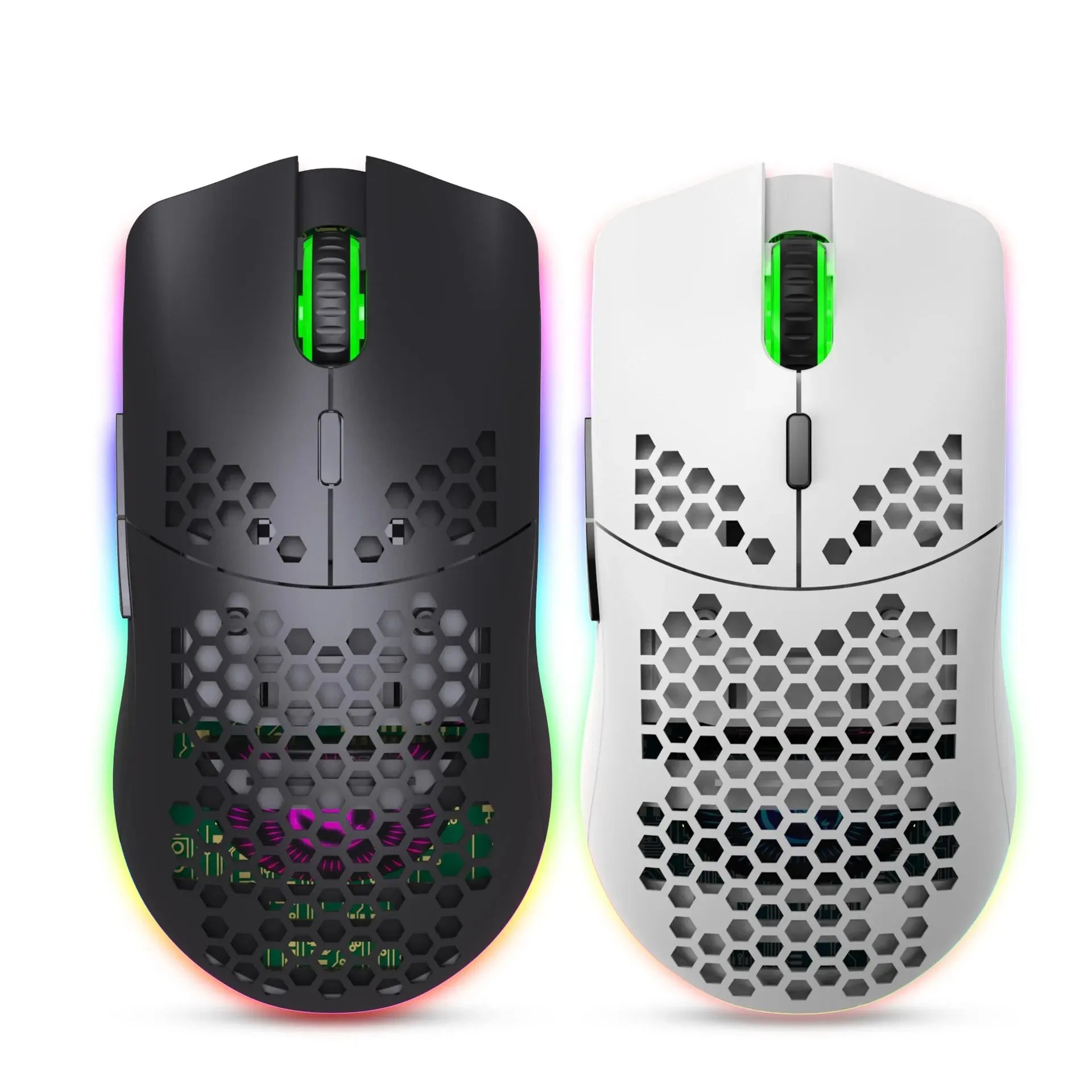 Rechargeable USB 2.4G Wireless Honeycomb Gaming Mouse RGB Lighting - KeysCaps