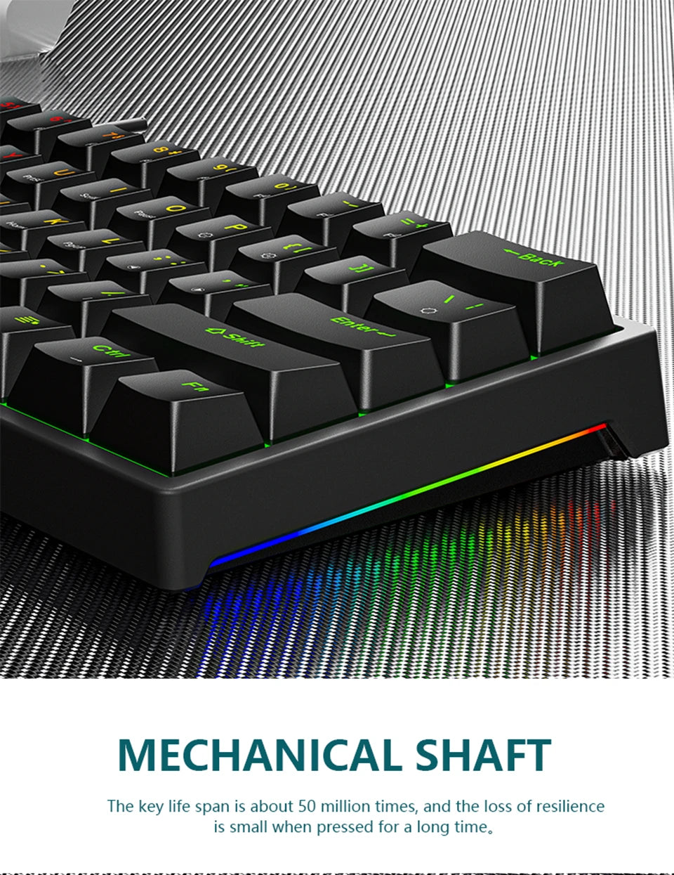 Mini Backlit RGB Gaming Mechanical Keyboard 60% Custom Keycap Hotswap - KeysCaps