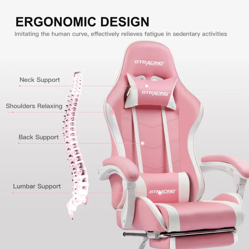 Adjustable Gaming Chair with Footrest - KeysCaps