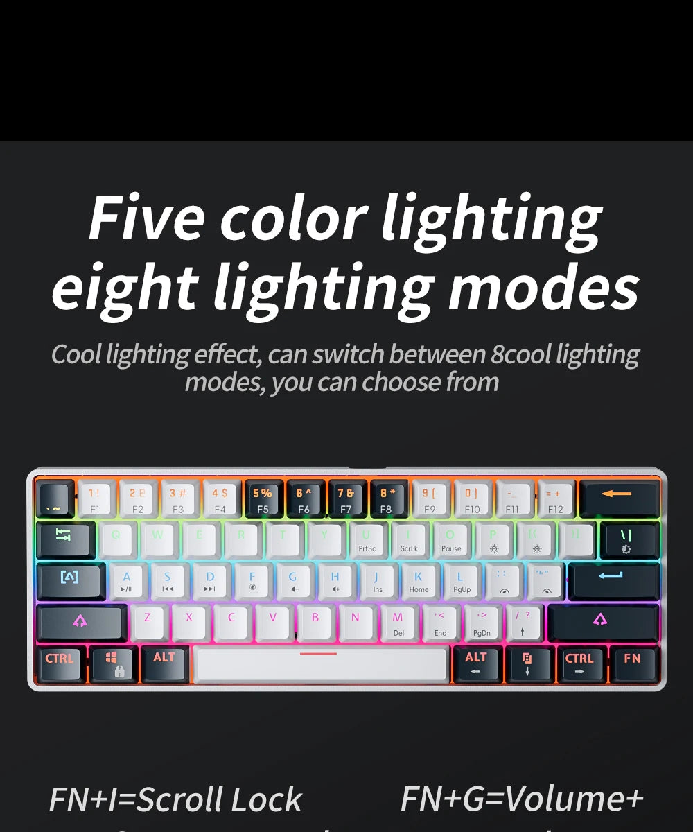 Gaming Mechanical Keyboard Detachable Cable RGB Backlit Hot Swappable - KeysCaps
