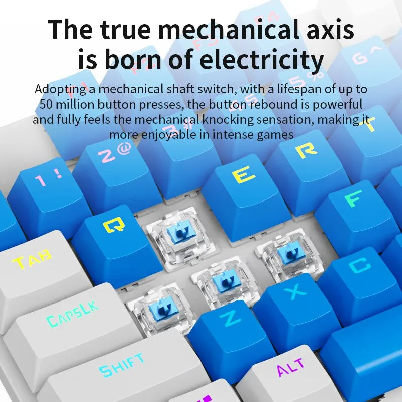 Wired Gaming Mechanical Colorful RGB Keyboard - KeysCaps