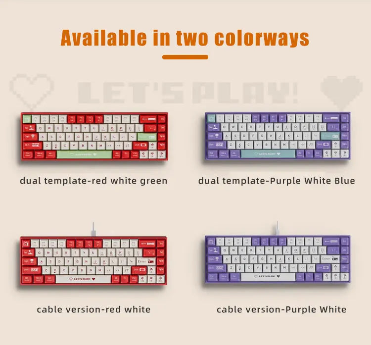 Mechanical Keyboard Gaming Wired Compact 68 Keys - KeysCaps