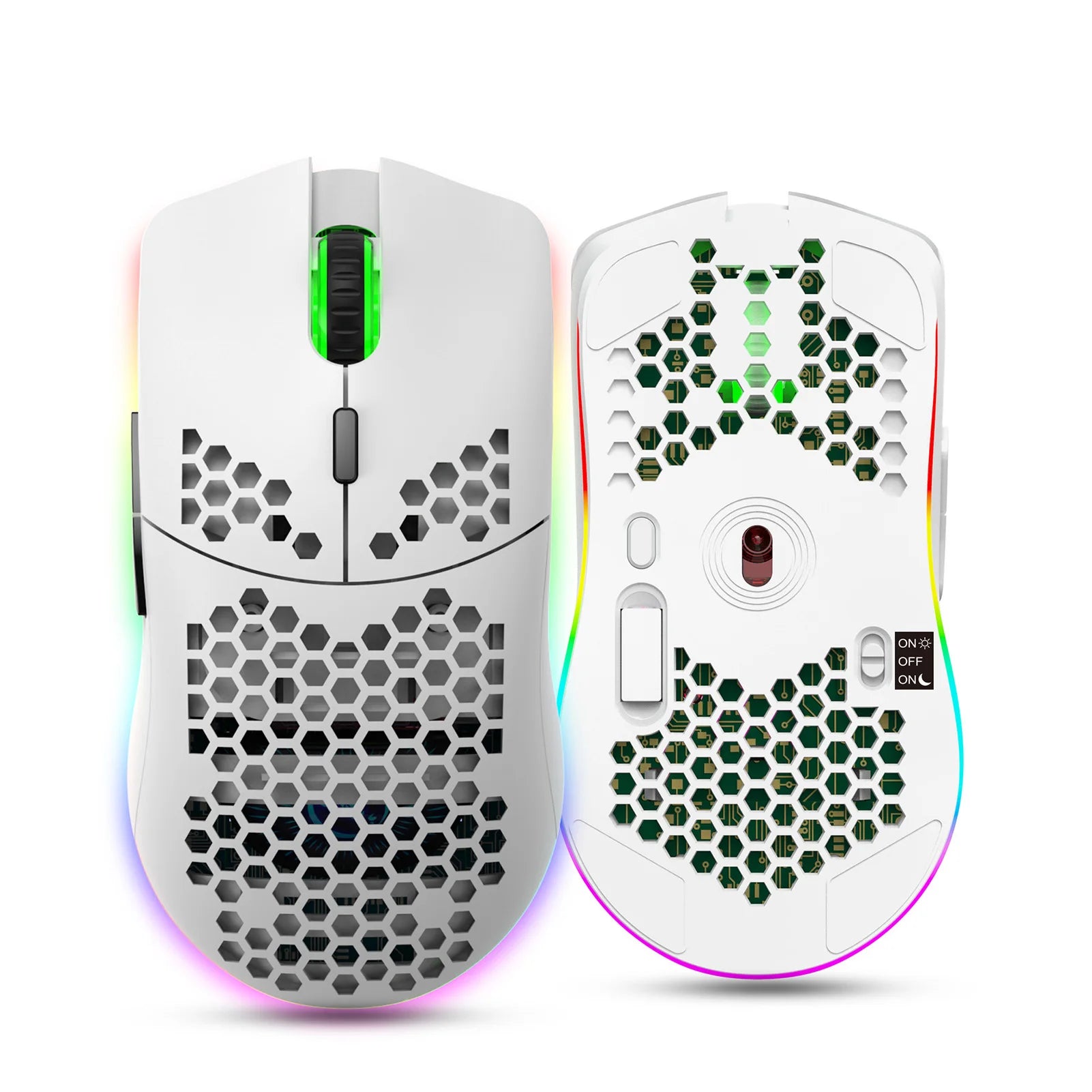HXSJ T66 RGB 2.4G Wireless Gaming Mouse RGB Lighting Charging Mouse with Adjustable DPI Ergonomic Design for Desktop Laptop