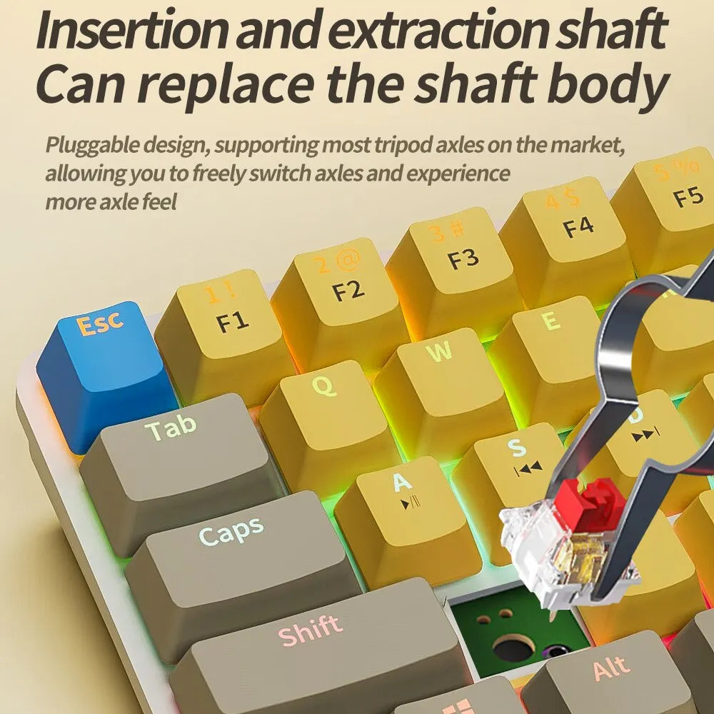 USB Wired Gaming Mechanical Keyboard Backlit Red Switches - KeysCaps