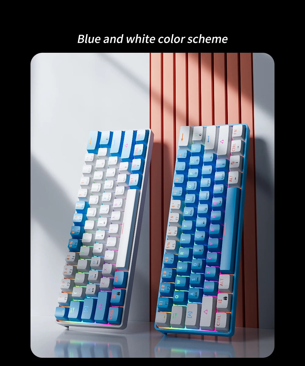 Gaming Mechanical Keyboard Detachable Cable RGB Backlit Hot Swappable - KeysCaps