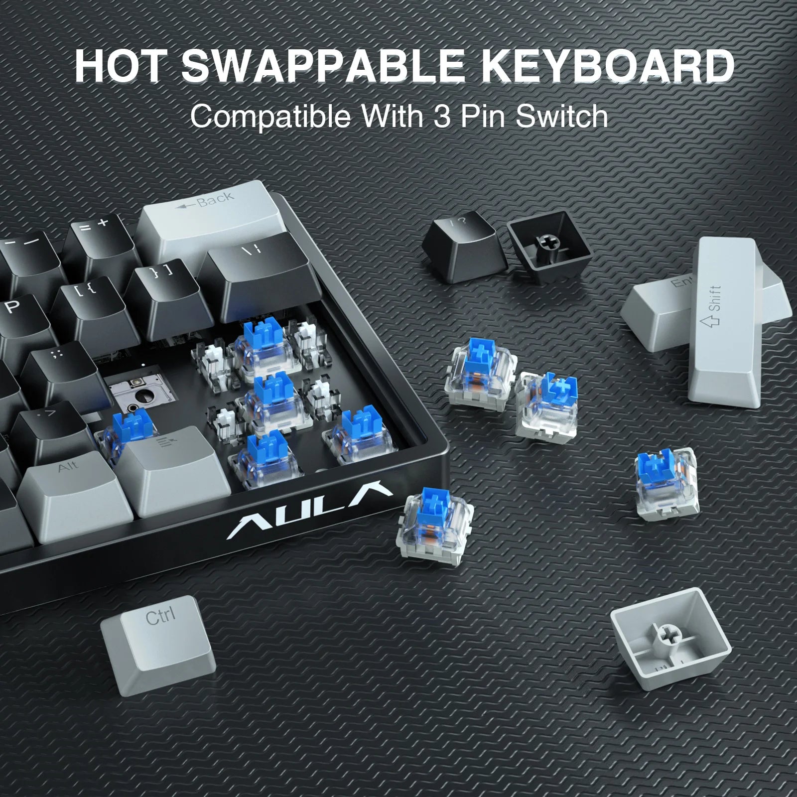 Mechanical Gaming Keyboard 60% Hot-swap RGB Customized Layout - KeysCaps