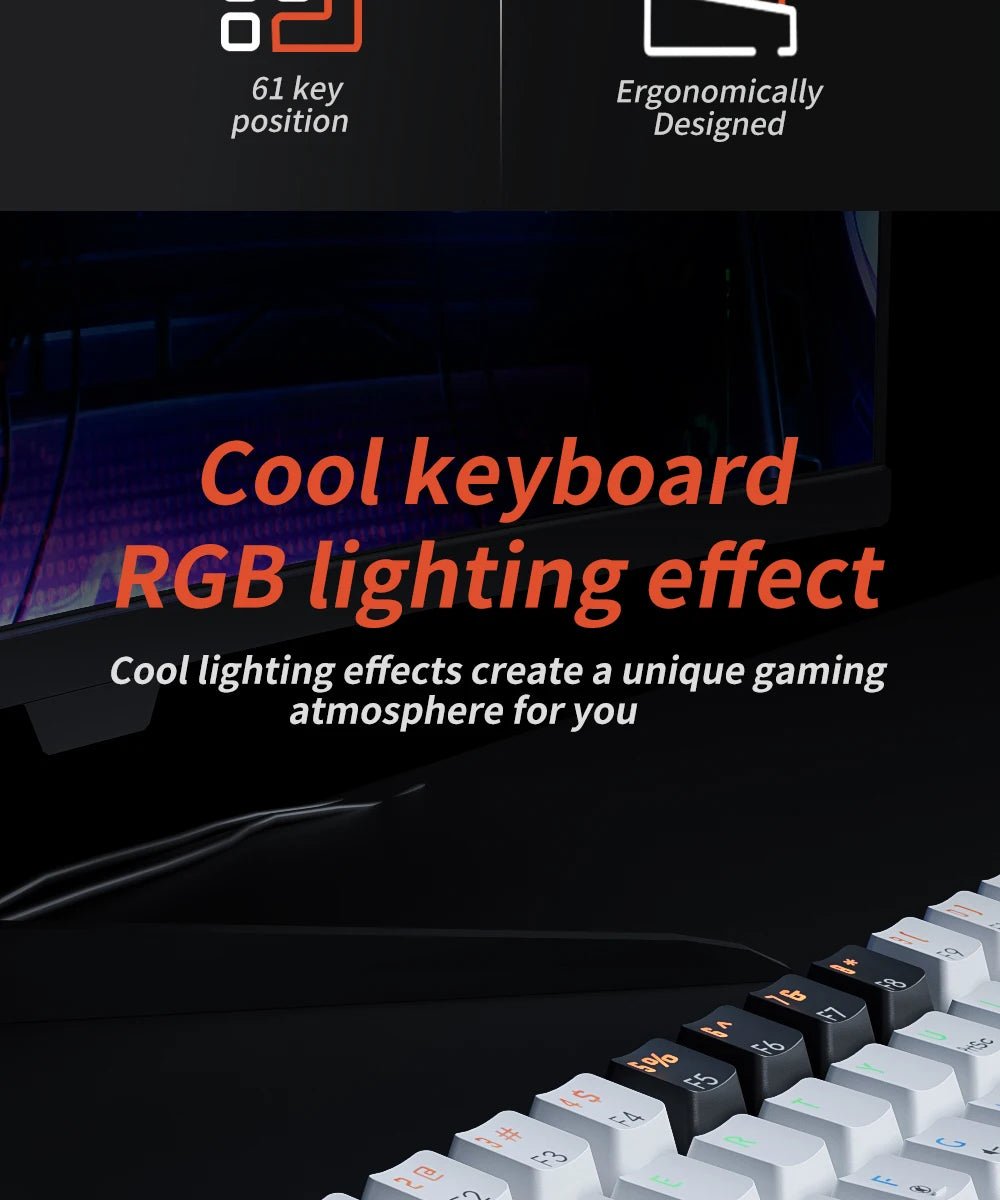 Gaming Mechanical Keyboard Detachable Cable RGB Backlit Hot Swappable - KeysCaps