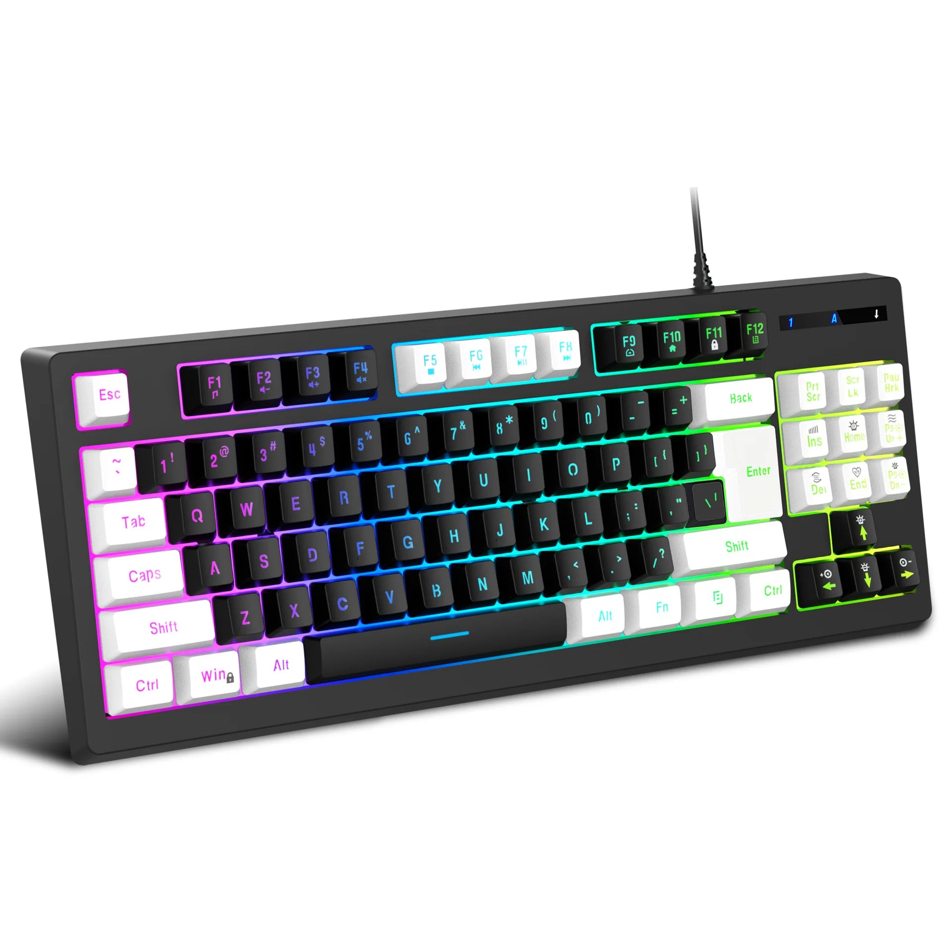 Luminous Gaming Mechanical Keyboard E-Sports RGB Wired 87 Keys - KeysCaps