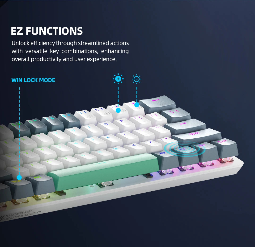 Wireless Mechanical Keyboard 60% Hot-swappable Tri-mode RGB Wireless - KeysCaps
