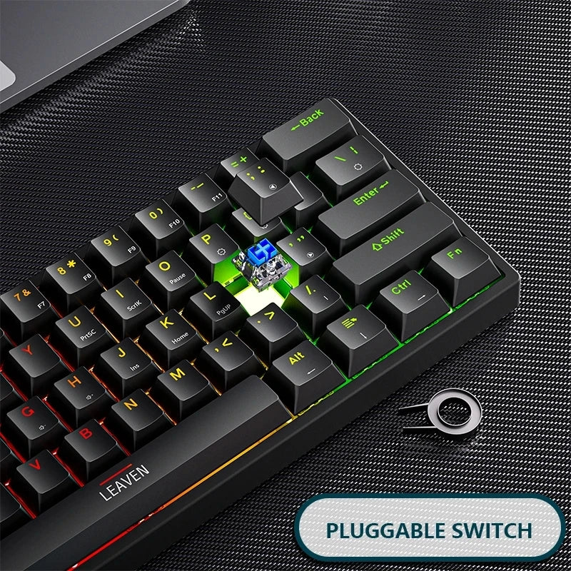 Mini Backlit RGB Gaming Mechanical Keyboard 60% Custom Keycap Hotswap - KeysCaps