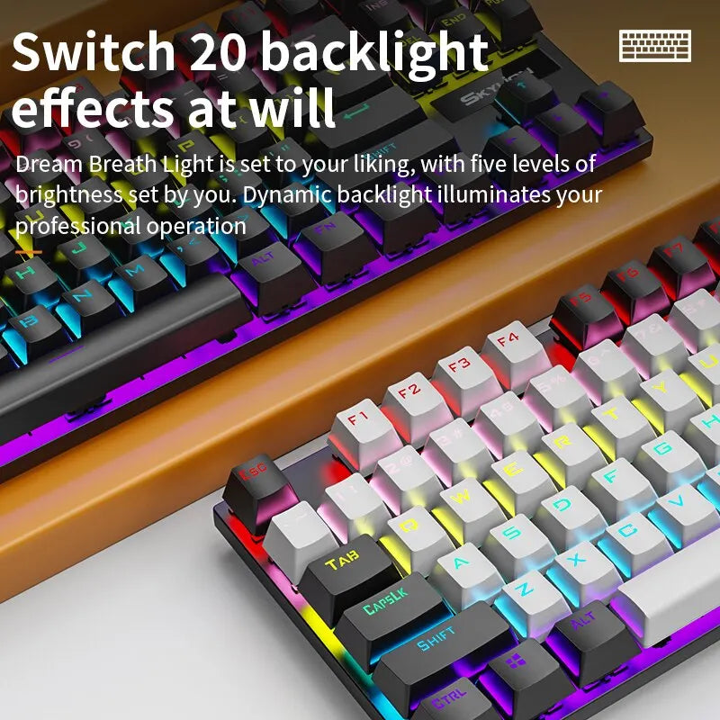 Wired Gaming Mechanical Colorful RGB Keyboard - KeysCaps