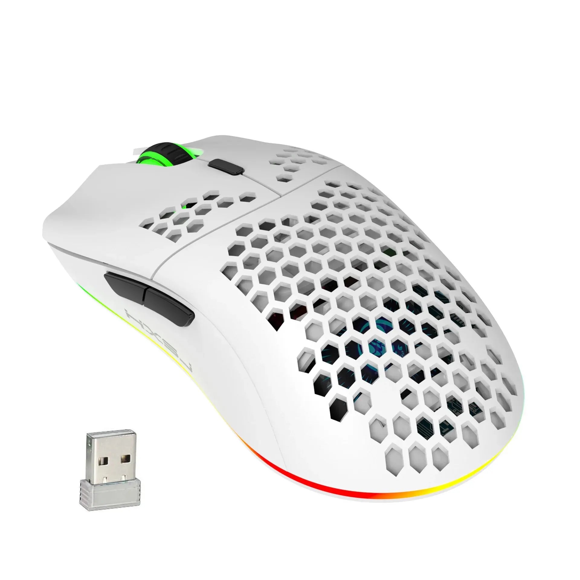 Rechargeable USB 2.4G Wireless Honeycomb Gaming Mouse RGB Lighting - KeysCaps