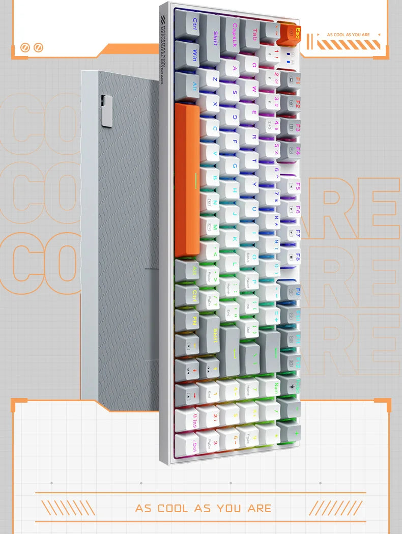 Wireless Gaming Mechanical Keyboard Hot Swap Tri-mode RGB Backlit - KeysCaps