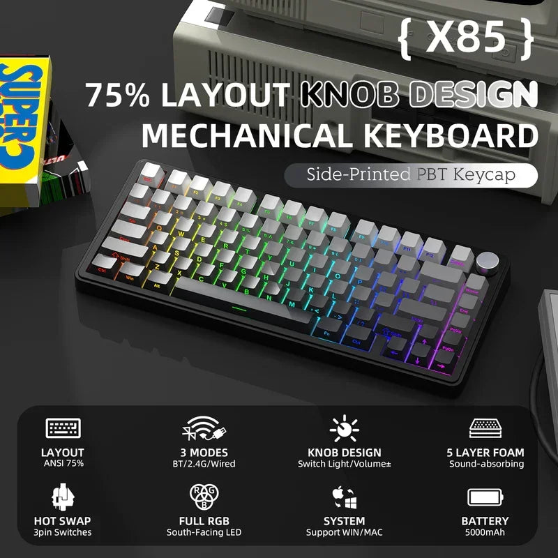 Wireless RGB Mechanical Keyboard Hot-Swap TFT Screen - KeysCaps