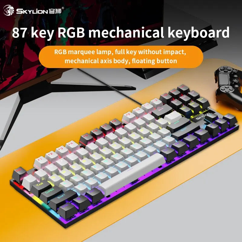 Wired Gaming Mechanical Colorful RGB Keyboard - KeysCaps