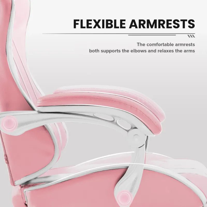 Adjustable Gaming Chair with Footrest - Keys Caps