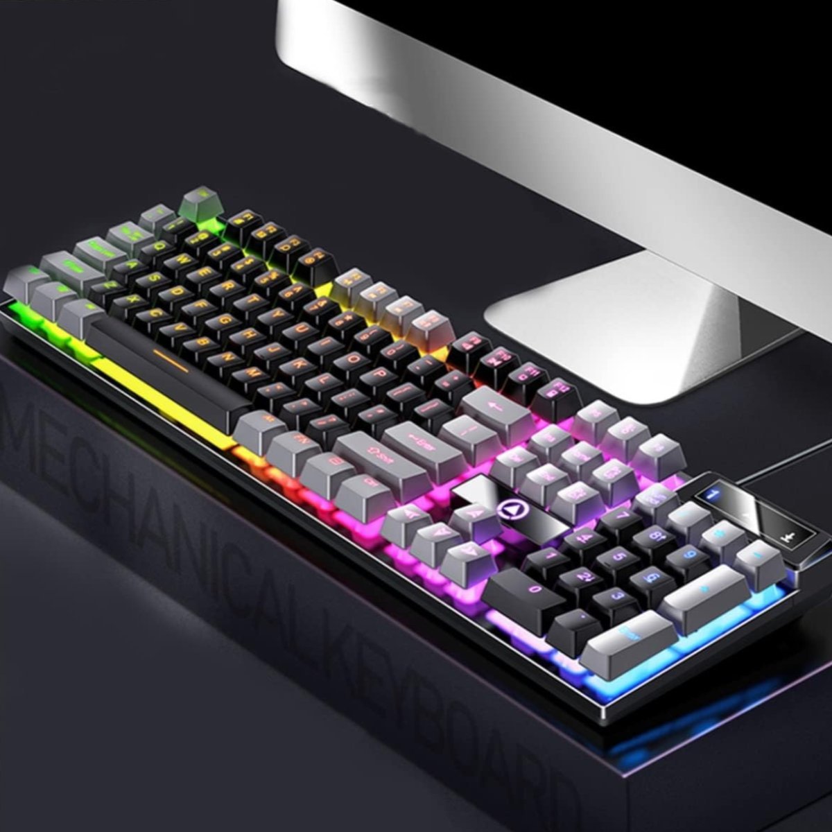 Backlit RGB Mechanical Keyboard Wired for Gaming - Keys Caps