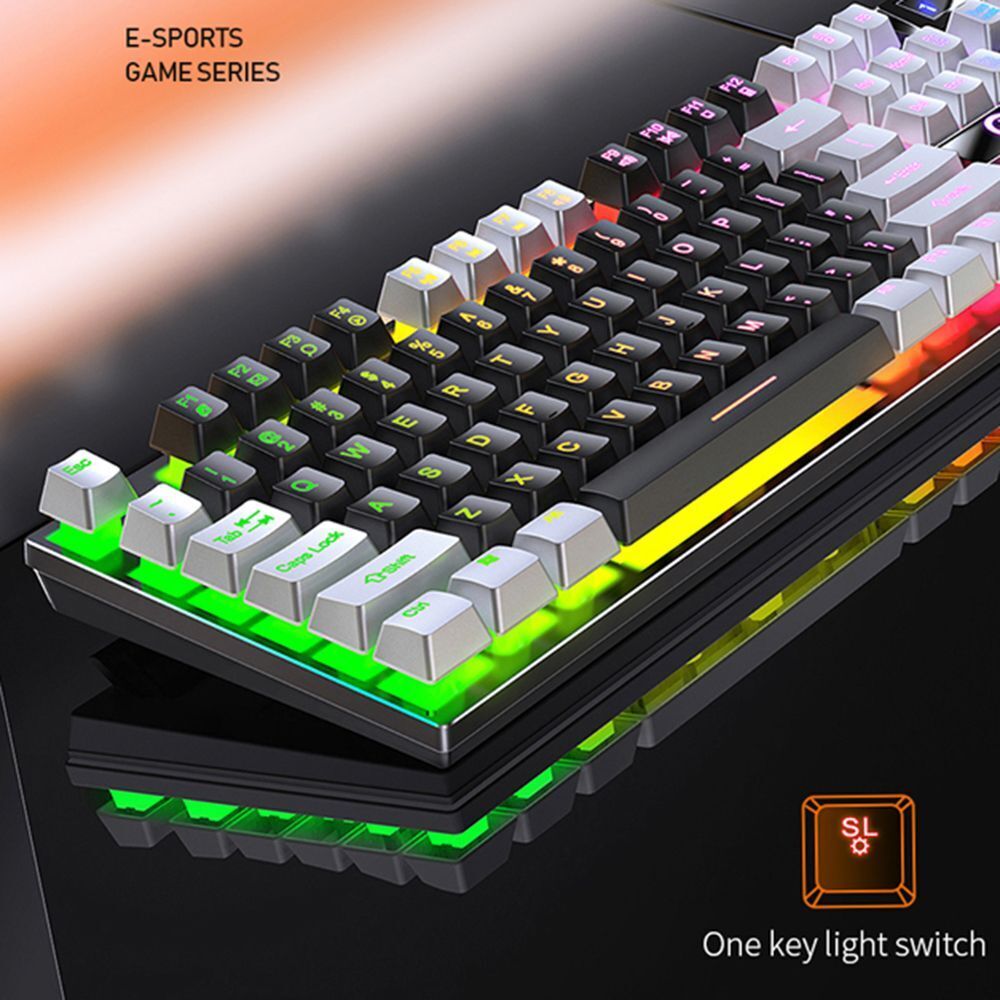 Backlit RGB Mechanical Keyboard Wired for Gaming - Keys Caps