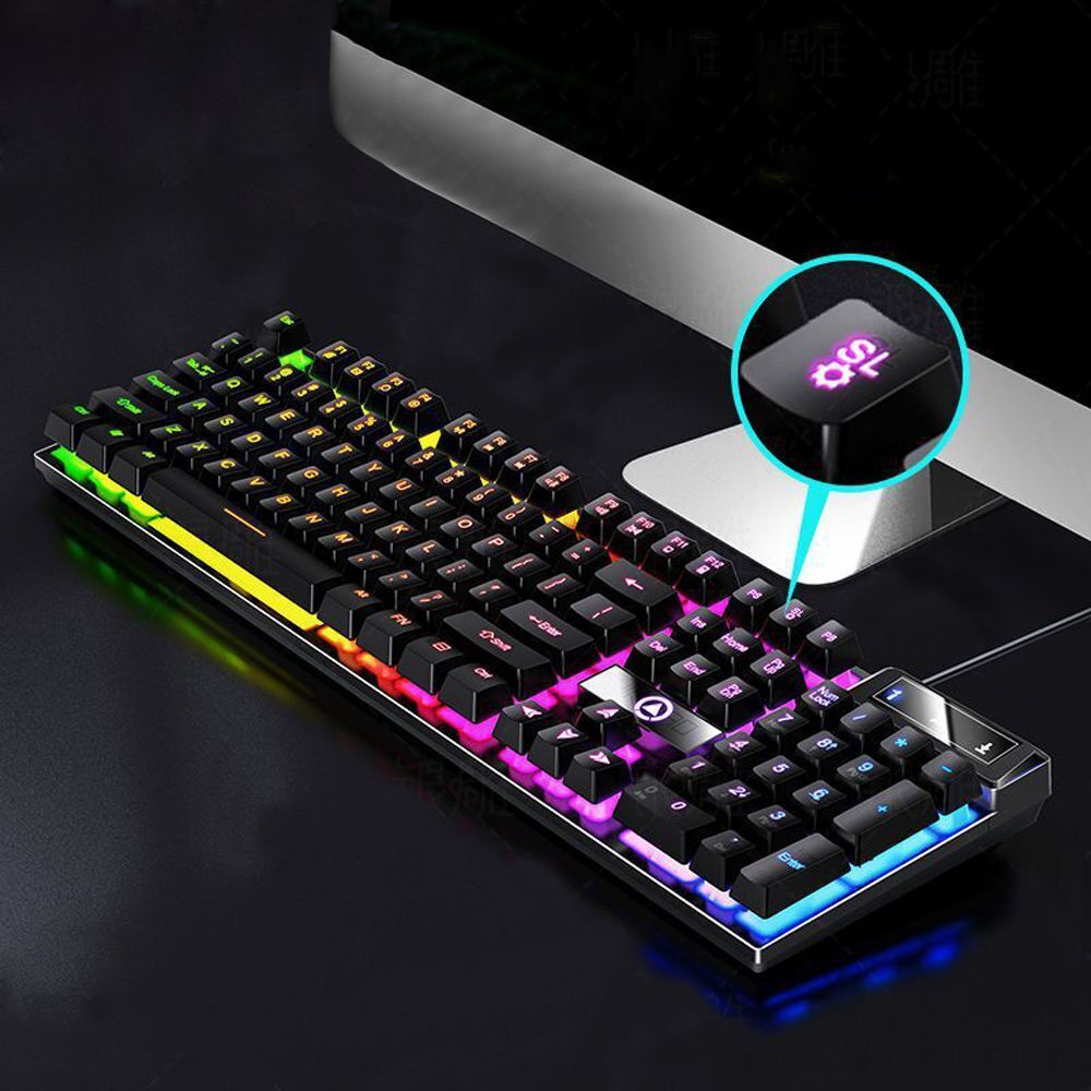 Backlit RGB Mechanical Keyboard Wired for Gaming - Keys Caps