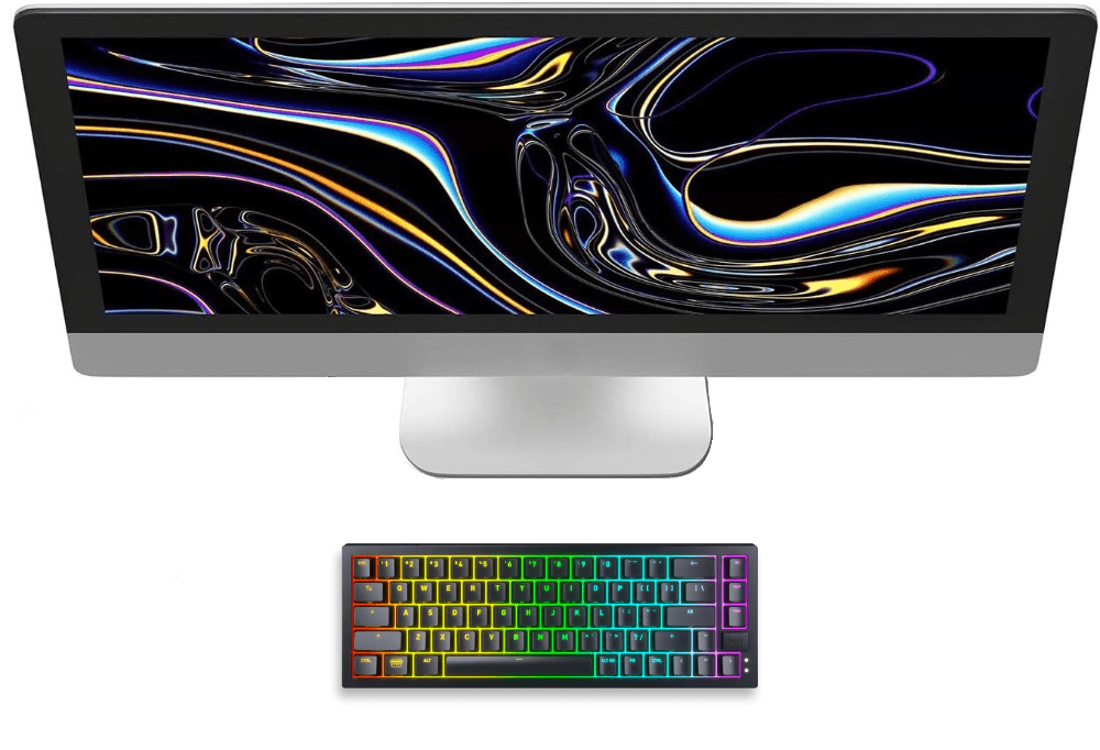 Compact Mechanical Gaming Keyboard 65% Hot - Swappable - Keys Caps