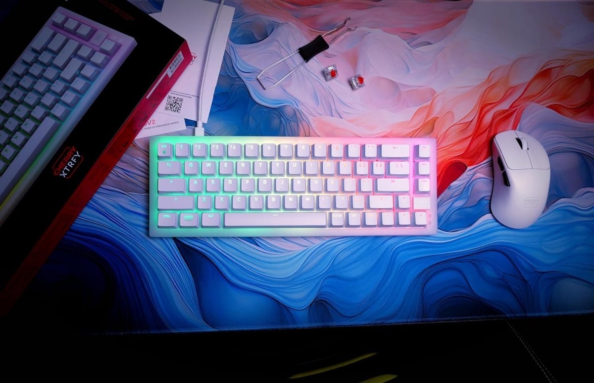 Compact Mechanical Gaming Keyboard 65% Hot - Swappable - Keys Caps