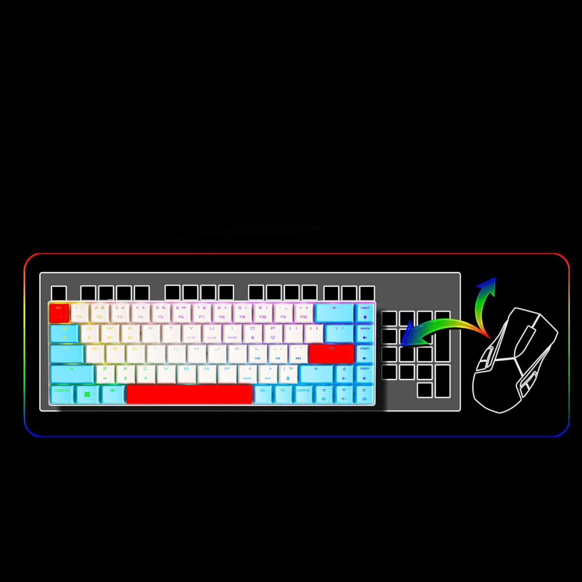Compact Wireless Gaming Keyboard RGB MX Speed Switches - Keys Caps