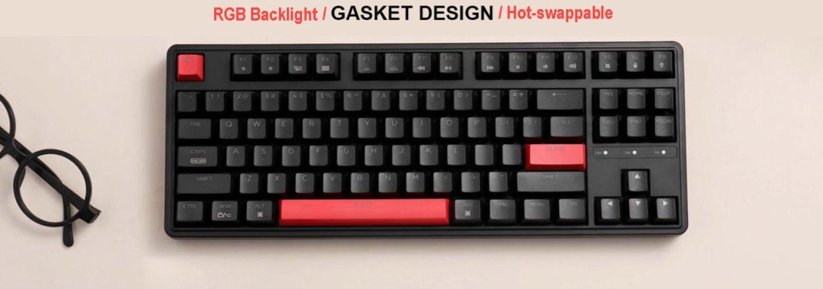 Custom Gaming Keyboard Programmable 87 Keys Compact TKL Layout - Keys Caps