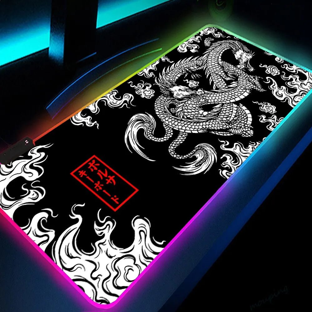 Dragon HD Desk Mat XXL RGB Gaming Mousepad - Keys Caps